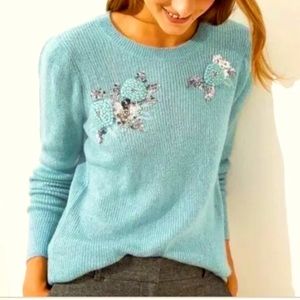 LOFT Sequin Flower Sweater